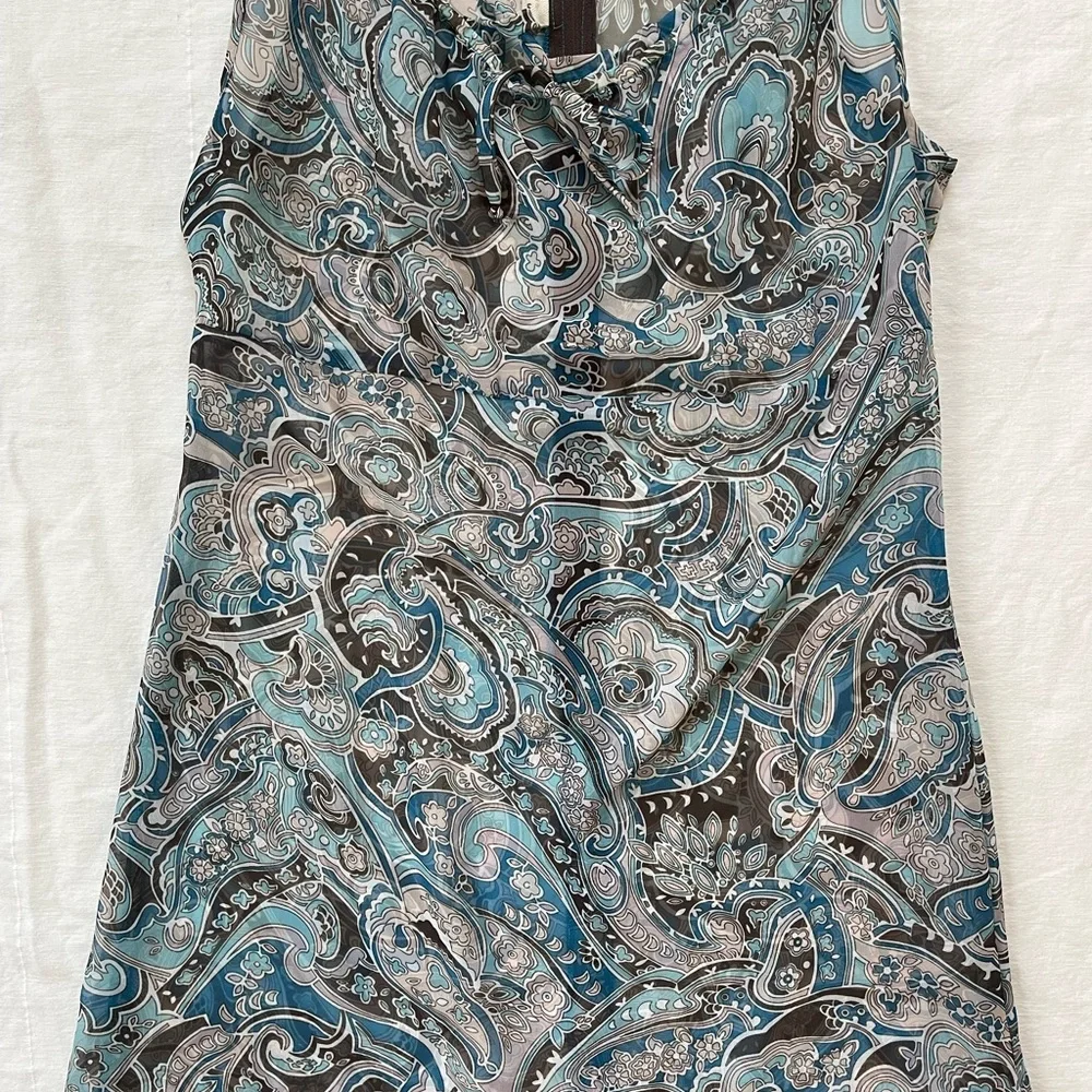 Womens Boho western sheer dress blue - Picture 5 of 5